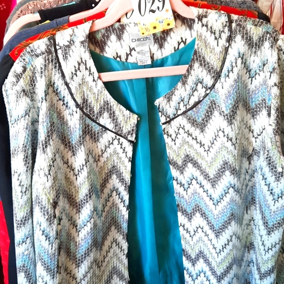 Chico's Jackets & Blazers - BOGO SALE #29 Chico's Chevron Sequence Jacket